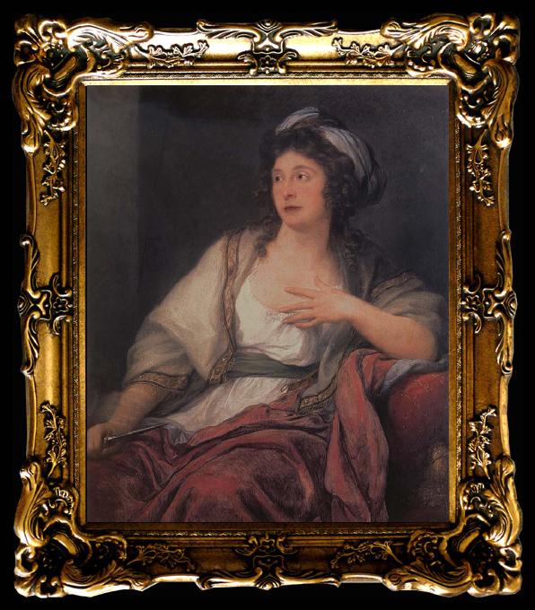 framed  Angelika Kauffmann Bildnis Giuliana Santa Croce als Lukrezia, Ta017